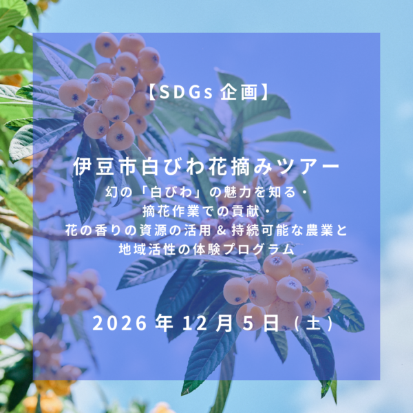花摘みの連作 2026年12月5日【SDGs企画】伊豆市白びわ花摘みツアーイベント – 日本